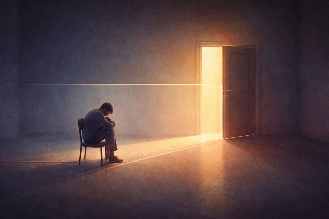 Figura solitaria nella luce dorata