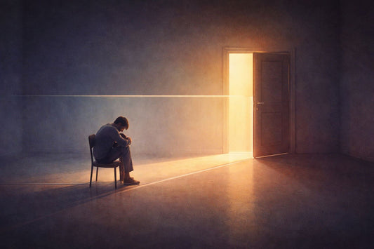 Figura solitaria nella luce dorata