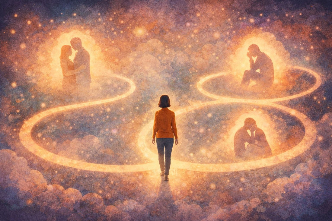 Persona in un percorso circolare che rappresenta relazioni che si ripetono e schemi relazionali inconsci