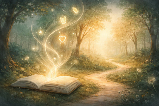 Cos’è la sincronicità: immagine simbolica con libro aperto, luce e coincidenze significative in un paesaggio evocativo